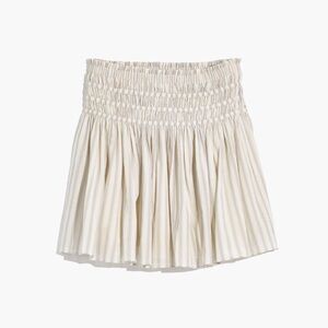 Madewell Smocked Pull-On Mini Skirt in Stripe